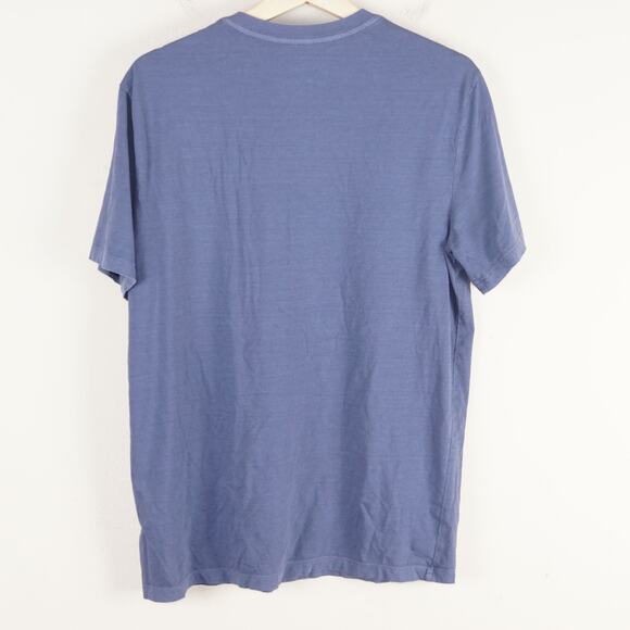 Everlane Essential Organic Cotton Garment Dyed BLue Short Sleeve Henley Sz M - Picture 2 of 8